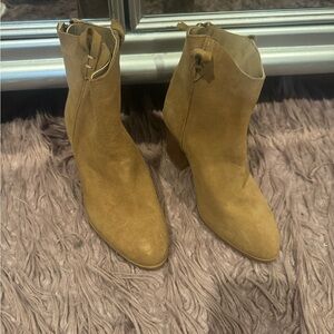 Stylish Tan Suede Ankle Boots